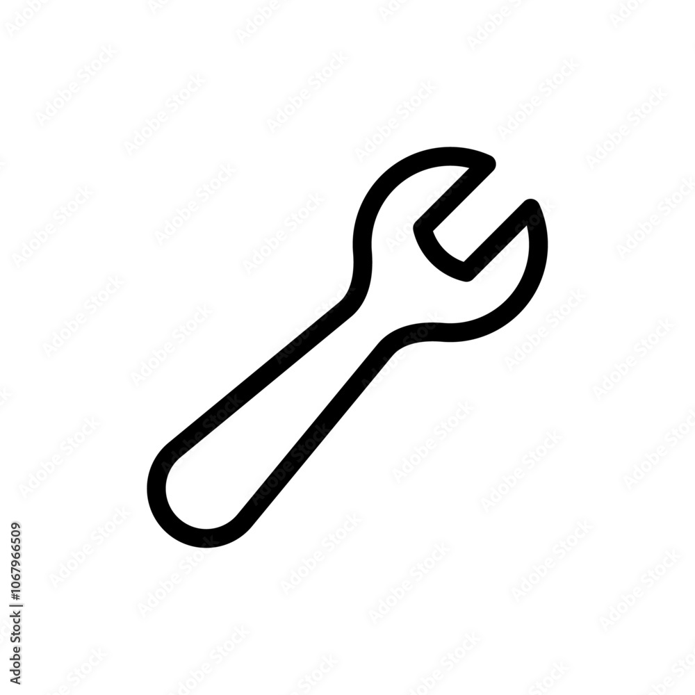 Aufkleber wrench icon outline vector for web ui