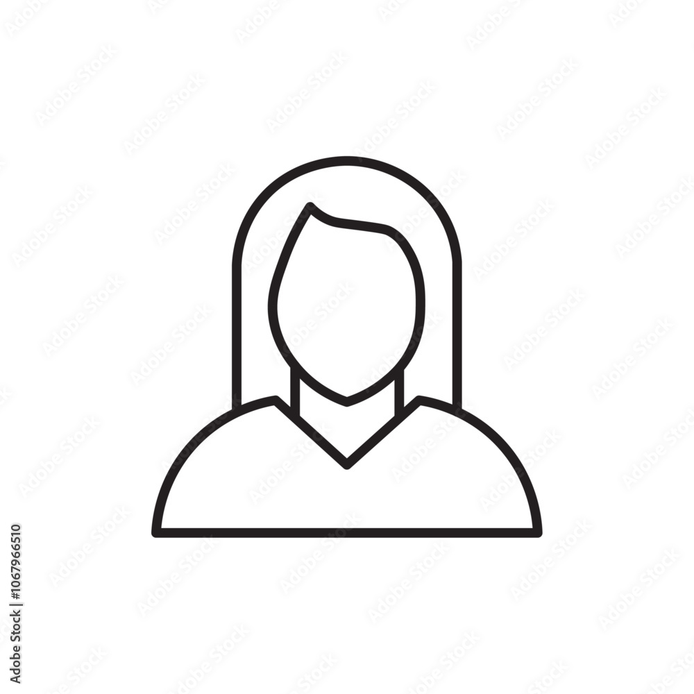 Poster woman icon outline vector for web ui