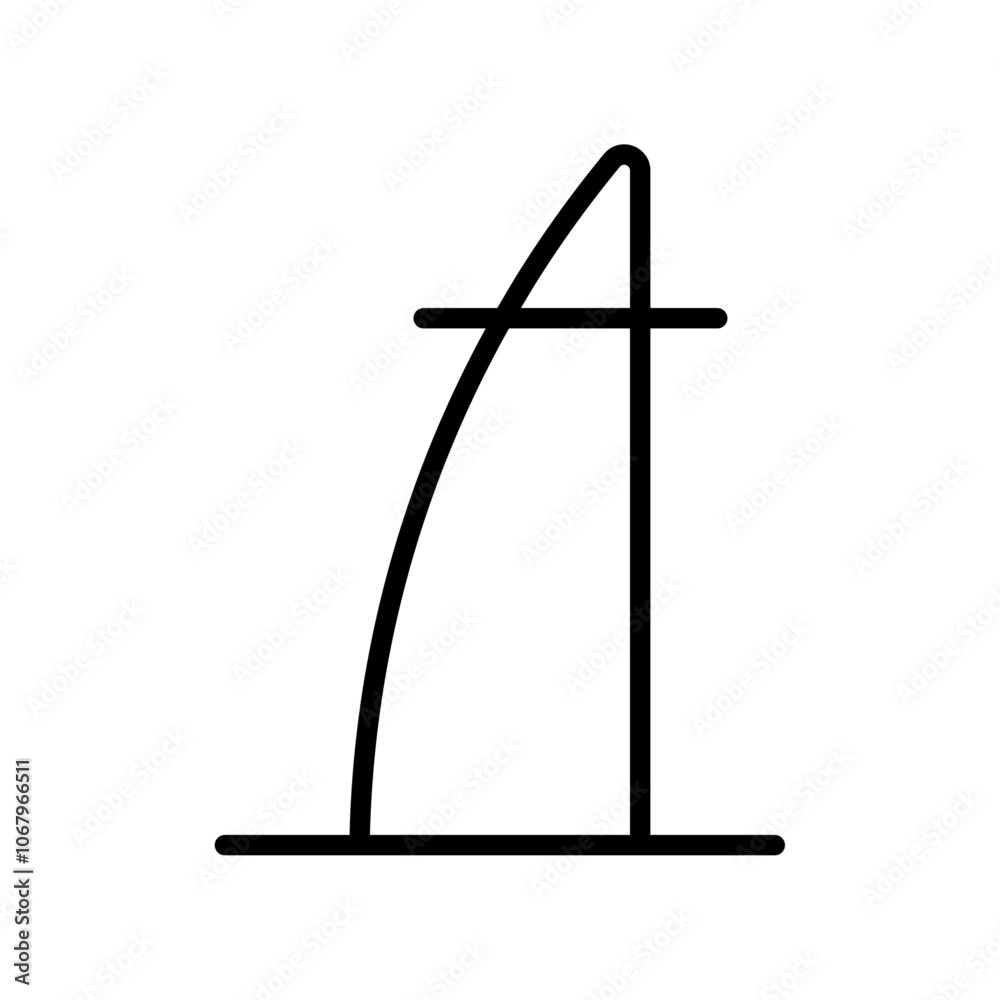 Poster windsurf icon outline vector for web ui