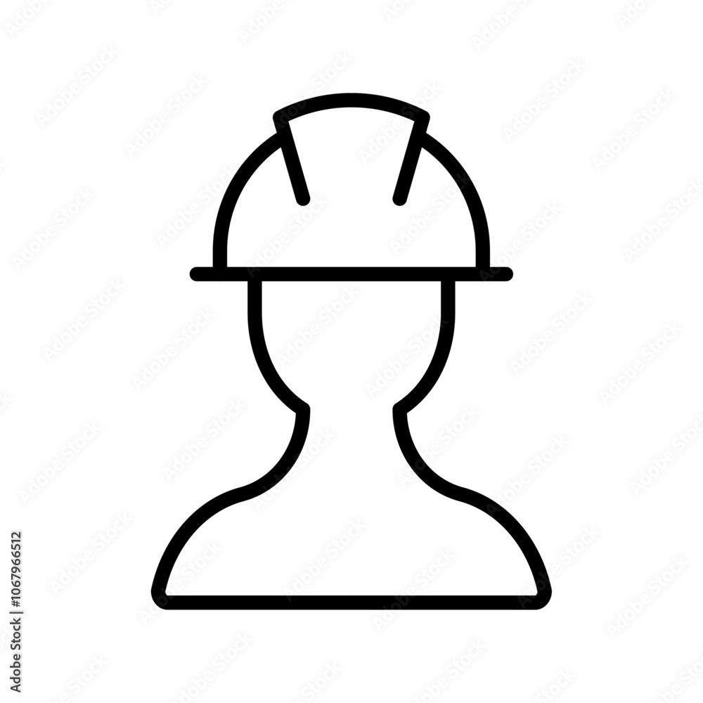 Poster Worker icon Outline vector for web ui