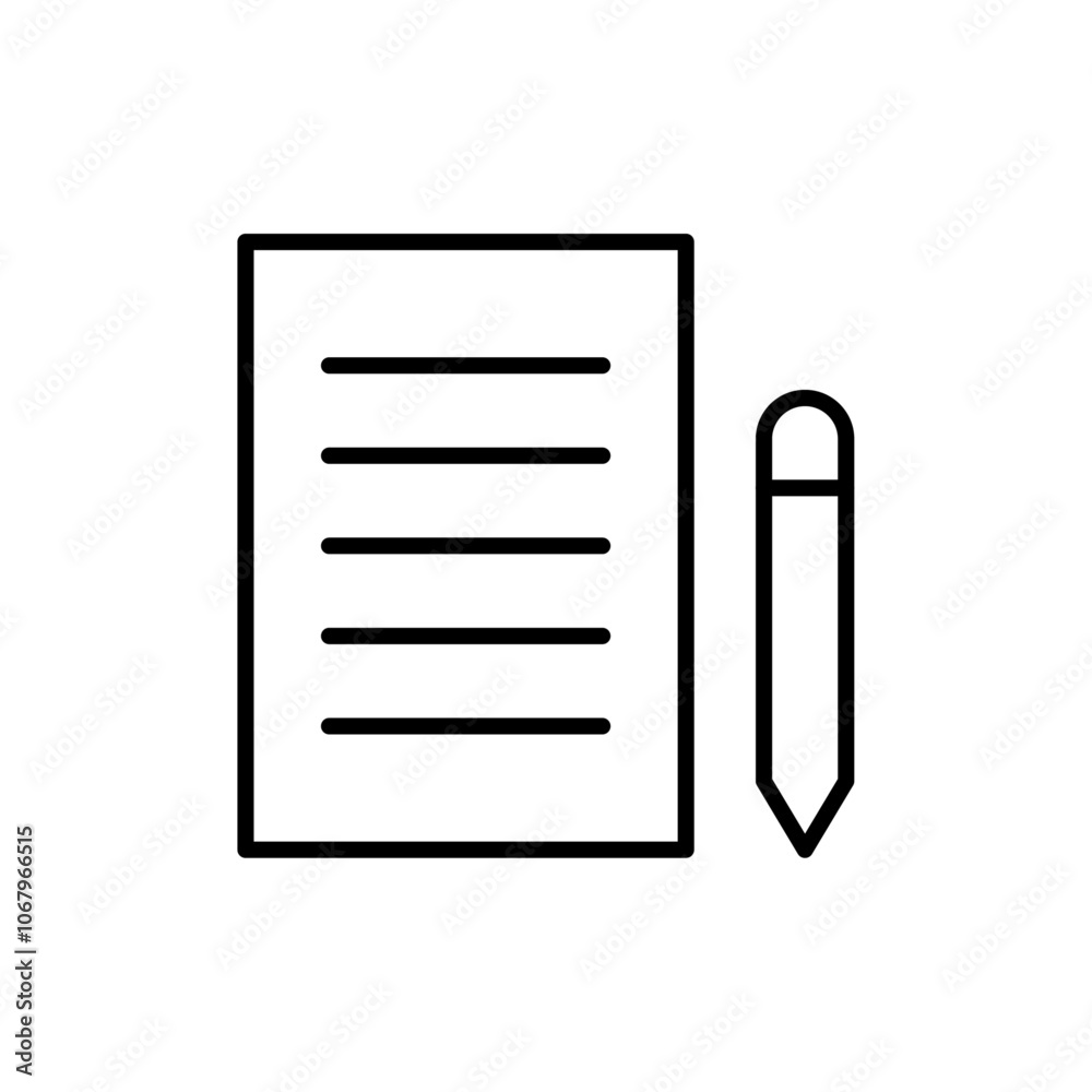 Aufkleber Writing icon Outline vector for web ui