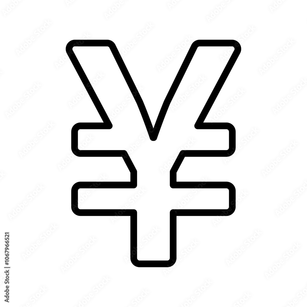 Poster Yen icon Outline vector for web ui