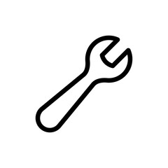 Wrench icon Outline vector for web ui