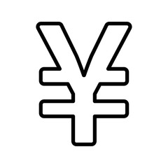Yen icon Outline vector for web ui