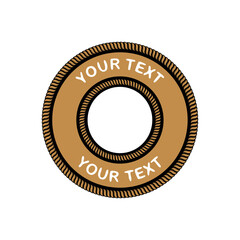 rope forms small and large circles with circular text in the center vector illustration