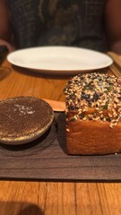 Bread and butter at a fancy restaurant on date night  