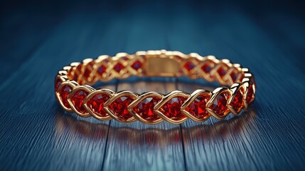Elegant Ruby and Gold Bracelet on Display