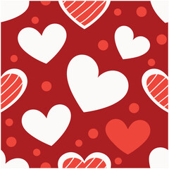 Heart Love Seamless Pattern Background Vector
