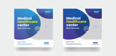 Healthcare service banner flyer social media post design hospital clinic business banner medical healthcare service template template