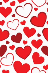 Heart Love Seamless Pattern Background Vector