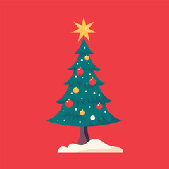 Christmas tree cartoon illustration