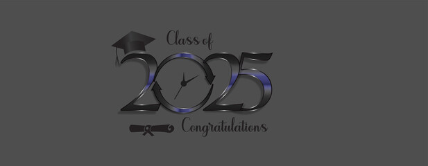 Illustration showcasing the Class of 2025, featuring elegant design elements symbolizing graduation