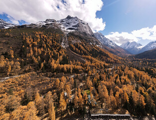 Landscape of Siguniang mountain or Four girls mountains with ,located in the Aba Tibetan and Qing Autonomous Prefecture in western Sichuan of China.