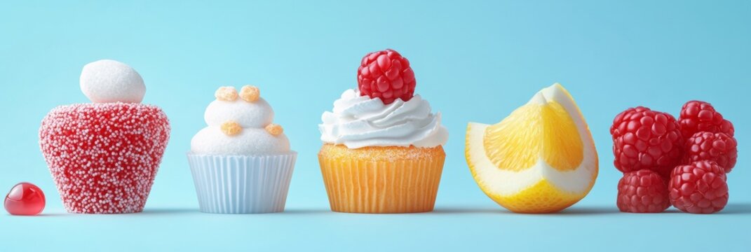 Colorful Sugar-Free Dessert Display Perfect for Healthy Celebrations and New Years Resolutions - Powered by Adobe