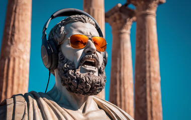 Stoic Marble Man statue - stoicism background