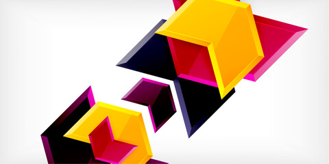 Vector 3d arrow techno design template