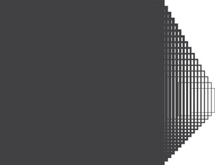 Square black gradient frame with blended line effect. Geometric shape