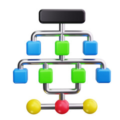 Decision Tree 3d Render Icons