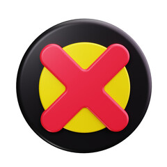 Obraz premium Cross Mark 3d Render Icons