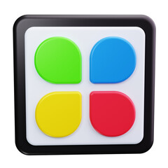 Option Grid 3d Render Icons
