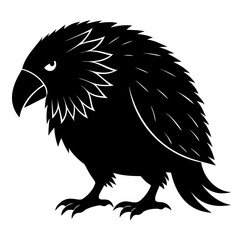 Kakapo black silhouette Vector illustration isolated on a transparent background