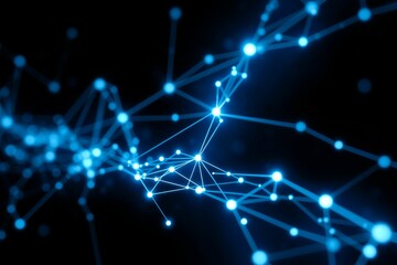 Futuristic Digital Network with Glowing Blue Connections.generative AI
