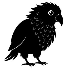 Kakapo black silhouette Vector illustration isolated on a transparent background