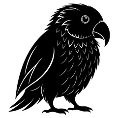 Kakapo black silhouette Vector illustration isolated on a transparent background