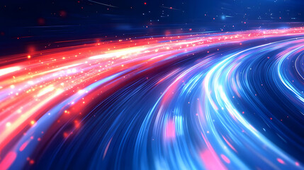 Abstract Background with Colorful Light Trails
