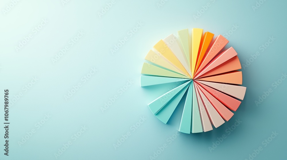Poster a 3d pie chart with a visually appealing design, showcasing the allocation of a budget across differ