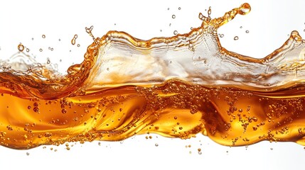 Fresh olive oil or engine liquid splash isolated on white, ideal for food, cosmetic, or industrial product concepts.