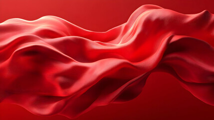 Obraz premium Red Fabric Drape 3D Illustration