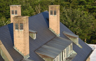 Close up chimney on the roof