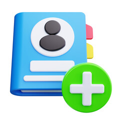 Obraz premium Add Contact 3d Render Icons