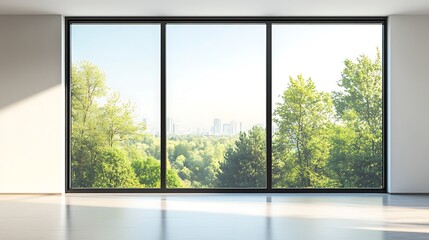 Naklejka premium Modern Living Room with City View