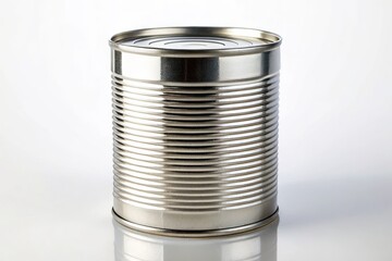Isolated Silver Tin Can on White Background for Urban Exploration Photography - Perfect for Minimalist and Industrial Themes