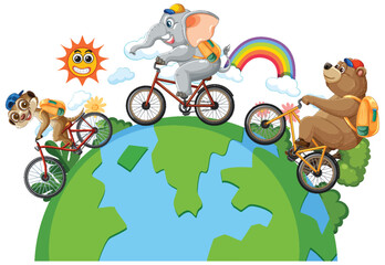 Animals Cycling Around the World