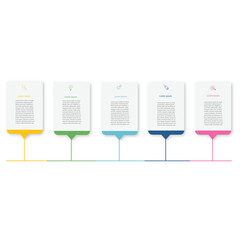 5 data infographics timeline tab paper index template. Vector illustration abstract background.