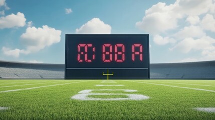 A football scoreboard with the final score displayed, isolated on a white background