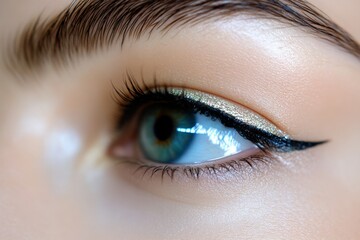 Obraz premium Close-up of dewy, glowing skin with a subtle highlight, capturing the results of a dedicated skincare routine