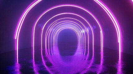 Fototapeta premium Neon Lights Corridor