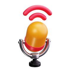 Podcast Microphone 3d Render Icons