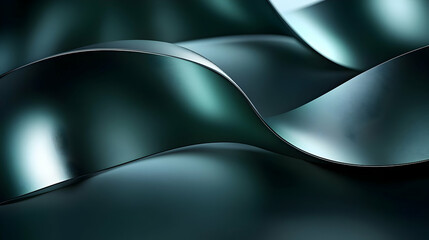 Abstract Green 3D Curved Lines Background