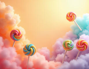 Colorful Lollipops,Sweet, Swirled Candies Bringing Joy with Every Lick