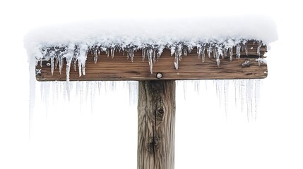 Frozen Wooden Signpost