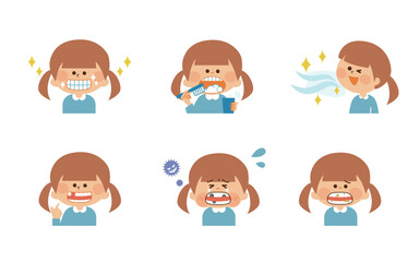 Fototapeta premium 子供 歯の健康 イメージイラスト素材