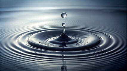 The Moment of Impact A Single Drop Creates Circular Ripples on the Smooth Surface of Still Water