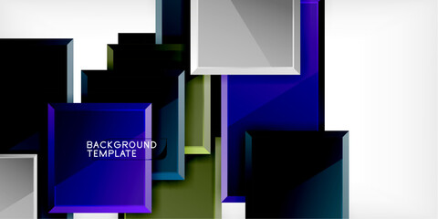 Obraz premium Square shape color abstract geometry. Vector Illustration For Wallpaper, Banner, Background, Card, Book Illustration, landing page