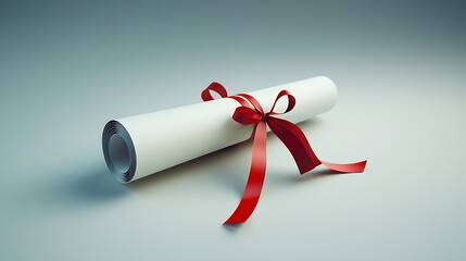 Rolled Certificate with Red Ribbon