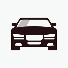 Car sillhouette logo wiyh white background